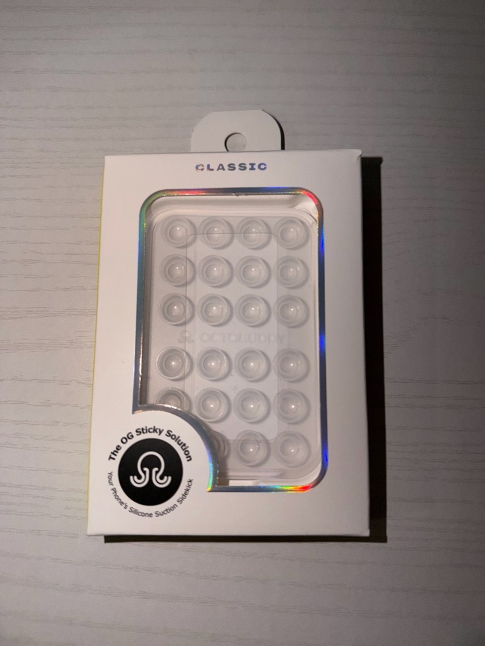 Classic Clear Sticky Phone Grip Case - Classic Brand - White